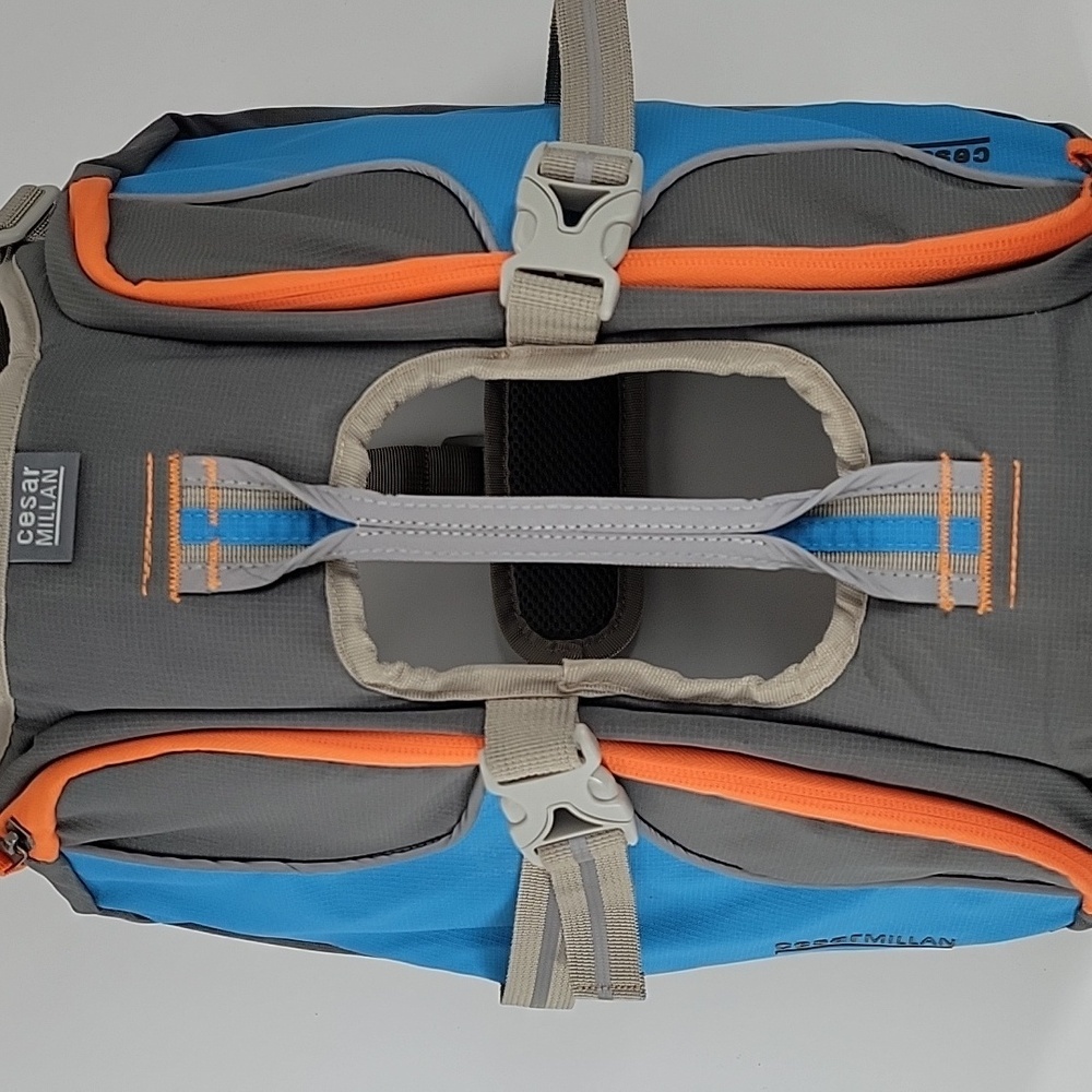 Cesar Millan Blue and Orange Dog Backpack Large NWOT - Picture 11 of 15